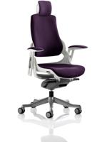 Zure White Shell With Headrest Bespoke Colour Back And Seat Tansy Purple