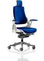 Zure White Shell With Headrest Bespoke Colour Back And Seat Stevia Blue