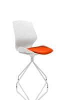Florence Spindle White Frame Visitor Chair in Bespoke Seat Tabasco Orange