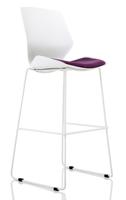 Florence White Frame High Stool in Bespoke Seat Tansy Purple