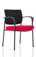 Brunswick Deluxe With Arms Black Frame Black Fabric Back Bespoke Colour Seat Bergamot Cherry