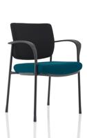 Brunswick Deluxe With Arms Black Frame Black Fabric Back Bespoke Colour Seat Maringa Teal