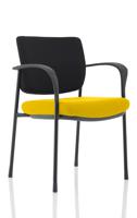 Brunswick Deluxe With Arms Black Frame Black Fabric Back Bespoke Colour Seat Senna Yellow