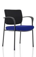 Brunswick Deluxe With Arms Black Frame Black Fabric Back Bespoke Colour Seat Stevia Blue