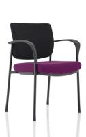 Brunswick Deluxe With Arms Black Frame Black Fabric Back Bespoke Colour Seat Tansy Purple