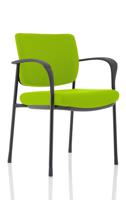 Brunswick Deluxe With Arms Black Frame Bespoke Colour Back And Seat Myrrh Green