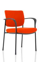 Brunswick Deluxe With Arms Black Frame Bespoke Colour Back And Seat Tabasco Orange