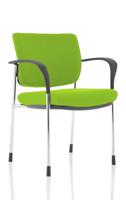 Brunswick Deluxe With Arms Chrome Frame Bespoke Colour Back And Seat Myrrh Green