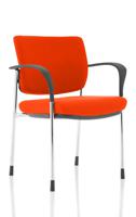 Brunswick Deluxe With Arms Chrome Frame Bespoke Colour Back And Seat Tabasco Orange