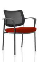 Brunswick Deluxe With Arms Black Frame Mesh Back Bespoke Colour Seat Ginseng Chilli