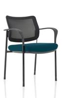 Brunswick Deluxe With Arms Black Frame Mesh Back Bespoke Colour Seat Maringa Teal