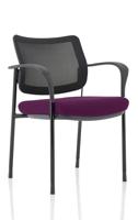 Brunswick Deluxe With Arms Black Frame Mesh Back Bespoke Colour Seat Tansy Purple