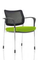 Brunswick Deluxe With Arms Chrome Frame Mesh Back Bespoke Colour Seat Myrrh Green