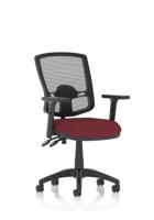 Eclipse Plus II Lever Task Operator Chair Deluxe Mesh Back With Height Adjustable Arms Bespoke Colour Seat Ginseng Chilli
