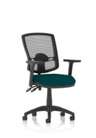 Eclipse Plus II Lever Task Operator Chair Deluxe Mesh Back With Height Adjustable Arms Bespoke Colour Seat Maringa Teal