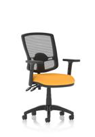 Eclipse Plus II Lever Task Operator Chair Deluxe Mesh Back With Height Adjustable Arms Bespoke Colour Seat Senna Yellow