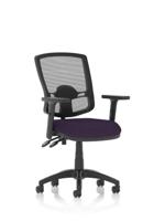 Eclipse Plus II Lever Task Operator Chair Deluxe Mesh Back With Height Adjustable Arms Bespoke Colour Seat Tansy Purple