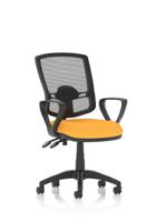 Eclipse Plus II Lever Task Operator Chair Deluxe Mesh Back With Loop Arms Bespoke Colour Seat Senna Yellow