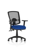 Eclipse Plus III Lever Task Operator Chair Deluxe Mesh Back With Height Adjustable Arms Bespoke Colour Seat Stevia Blue