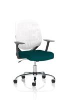 Dura With Arms White Back Bespoke Colour Seat Maringa Teal