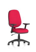 Eclipse Plus I Lever Task Operator Chair With Height Adjustable And Folding Arms Bespoke Colour Back And Seat Bergamot Cherry
