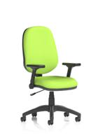 Eclipse Plus I Lever Task Operator Chair With Height Adjustable And Folding Arms Bespoke Colour Back And Seat Myrrh Green