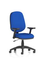 Eclipse Plus I Lever Task Operator Chair With Height Adjustable And Folding Arms Bespoke Colour Back And Seat Stevia Blue