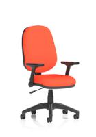 Eclipse Plus I Lever Task Operator Chair With Height Adjustable And Folding Arms Bespoke Colour Back And Seat Tabasco Orange