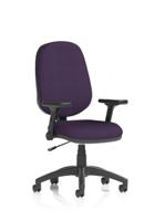 Eclipse Plus I Lever Task Operator Chair With Height Adjustable And Folding Arms Bespoke Colour Back And Seat Tansy Purple