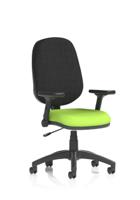 Eclipse Plus I Lever Task Operator Chair With Height Adjustable And Folding Arms Bespoke Colour Seat Myrrh Green