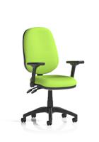 Eclipse Plus II Lever Task Operator Chair With Height Adjustable And Folding Arms Bespoke Colour Back And Seat Myrrh Green
