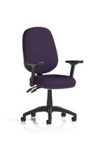 Eclipse Plus II Lever Task Operator Chair With Height Adjustable And Folding Arms Bespoke Colour Back And Seat Tansy Purple