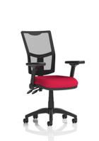 Eclipse Plus II Lever Task Operator Chair Mesh Back With Height Adjustable And Folding Arms Bespoke Colour Seat Bergamot Cherry