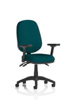 Eclipse Plus III Lever Task Operator Chair With Height Adjustable And Folding Arms Bespoke Colour Back And Seat Maringa Teal
