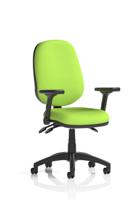 Eclipse Plus III Lever Task Operator Chair With Height Adjustable And Folding Arms Bespoke Colour Back And Seat Myrrh Green