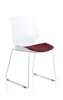 Florence Sled White Frame Bespoke Ginseng Chilli Fabric Visitor Chair