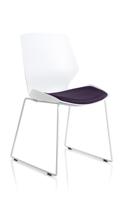 Florence Sled White Frame Bespoke Tansy Purple Fabric Visitor Chair