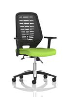 Relay Task Operator Chair Black Back With Height Adjustable Arms Bespoke Colour Myrrh Green