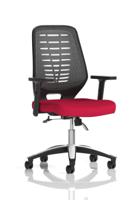 Relay Task Operator Chair Silver Back With Height Adjustable Arms Bespoke Colour Bergamot Cherry