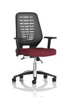 Relay Task Operator Chair Silver Back With Height Adjustable Arms Bespoke Colour Ginseng Chilli