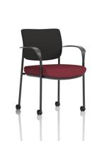 Brunswick Deluxe With Arms Black Frame With Castors Black Fabric Back Bespoke Colour Seat Ginseng Chilli