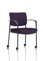 Brunswick Deluxe With Arms Black Frame With Castors Bespoke Colour Back And Seat Tansy Purple