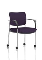 Brunswick Deluxe With Arms Chrome Frame With Castors Bespoke Colour Back And Seat Tansy Purple