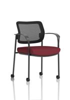 Brunswick Deluxe With Arms Black Frame With Castors Mesh Back Bespoke Colour Seat Ginseng Chilli
