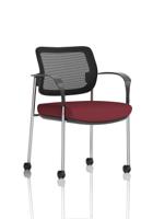 Brunswick Deluxe With Arms Chrome Frame With Castors Mesh Back Bespoke Colour Seat Ginseng Chilli