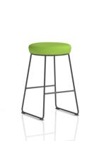 Turin Stool Black Frame Bespoke Colour Myrrh Green Seat Pad