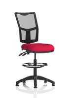 Eclipse Plus II Lever Task Operator Chair Mesh Back With High Rise Draughtsman Kit Bespoke Colour Seat Bergamot Cherry