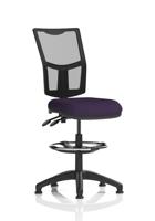 Eclipse Plus II Lever Task Operator Chair Mesh Back With High Rise Draughtsman Kit Bespoke Colour Seat Tansy Purple