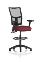 Eclipse Plus II Lever Task Operator Chair Mesh Back High Rise Draughtsman Kit Height Adjustable And Folding Arms Bespoke Colour Seat Ginseng Chilli