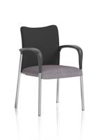 Academy Visitor With Arms Black Fabric Back Bespoke Colour Seat Rivet Fuse